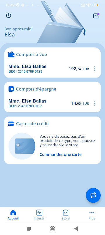 MOBILEbanking smartphone Screenshot1