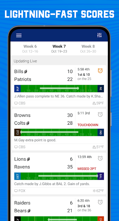 Scores App: NFL Football 2024 Screenshot1