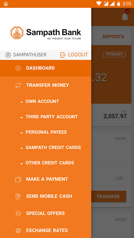 Sampath Bank Mobile App Screenshot2