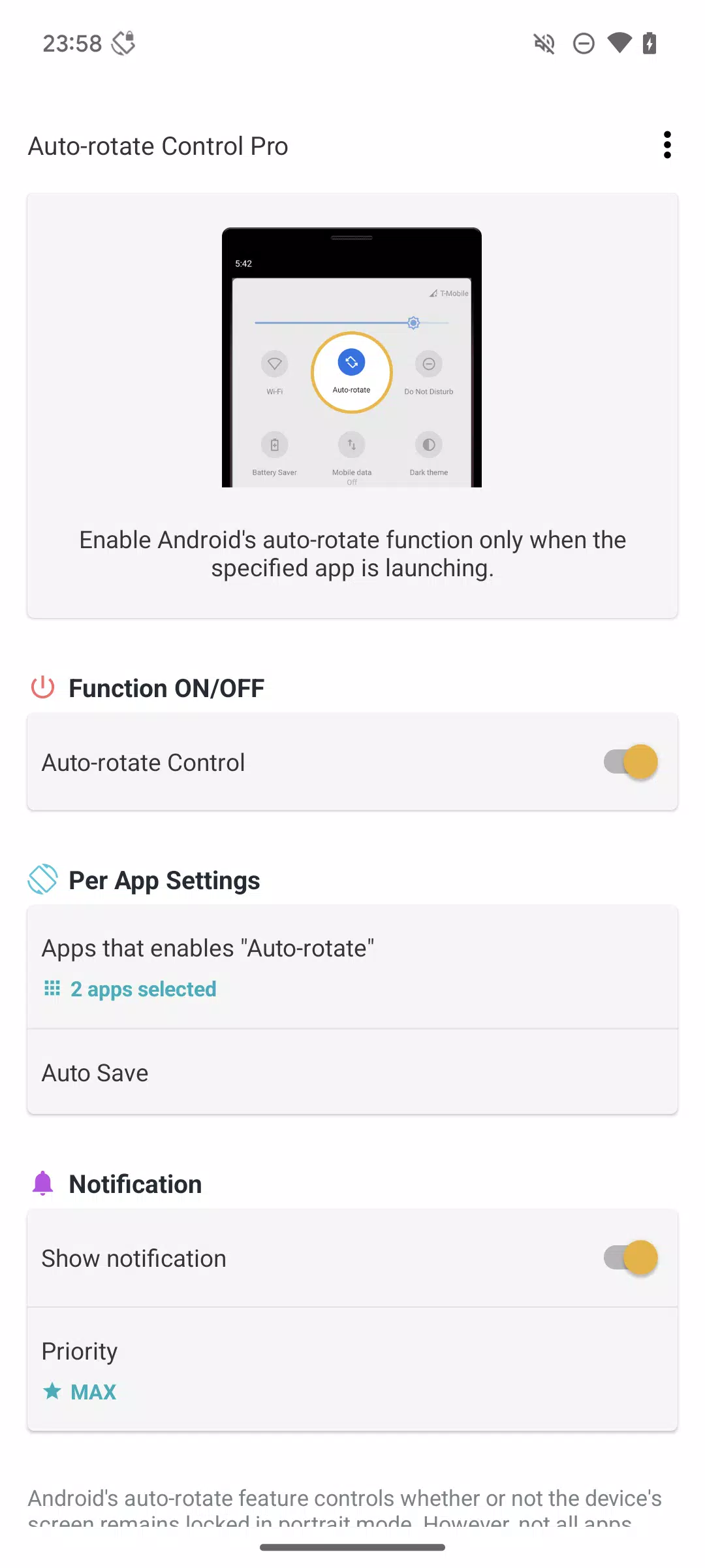 Auto-rotate Control Pro Screenshot3