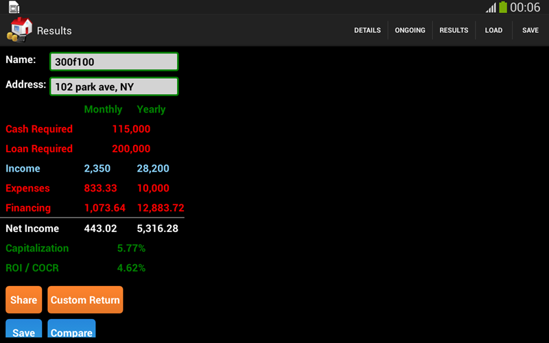 Real Estate Calculator Screenshot1