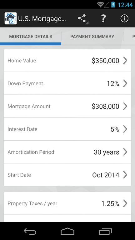 U.S. Mortgage Calculator Screenshot1