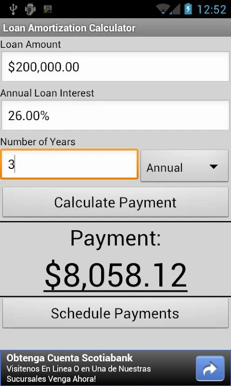 Loan Amortization Calculator Screenshot1