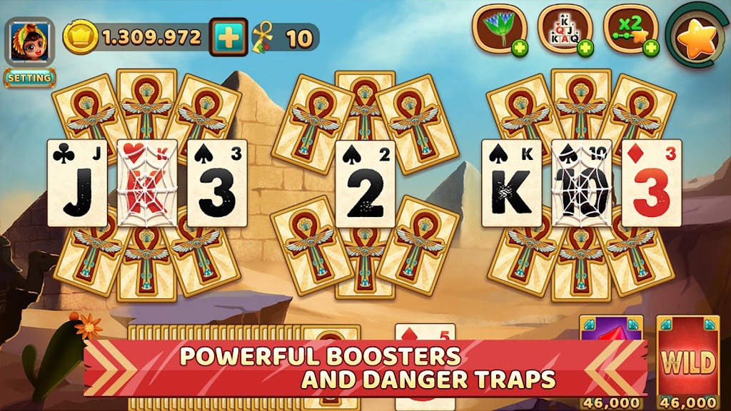 Solitaire - Pyramid Kingdom - Tripeaks Screenshot2