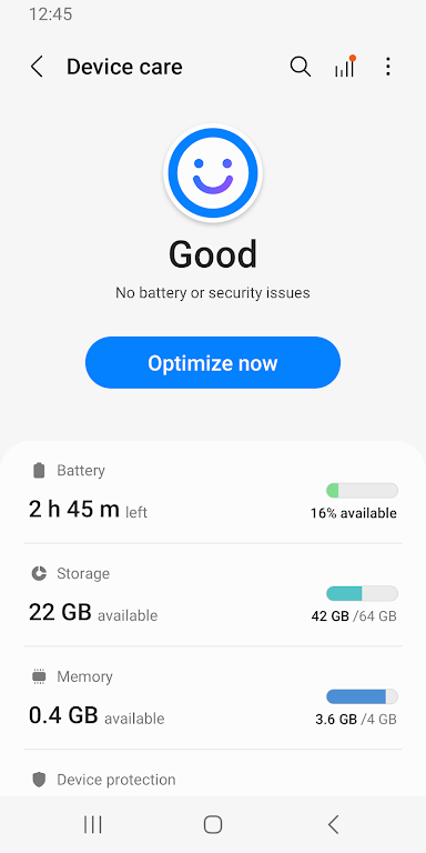 Samsung Device Care Screenshot1