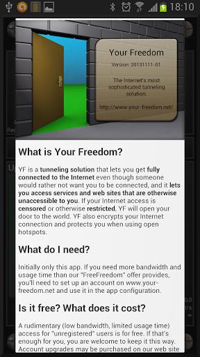 Your Freedom VPN Client Screenshot1