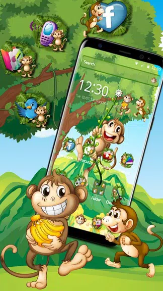 The Cute Cartoon Monkey Theme Screenshot2