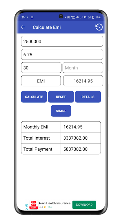 EMI Calculator - Loan & Bankin Screenshot2