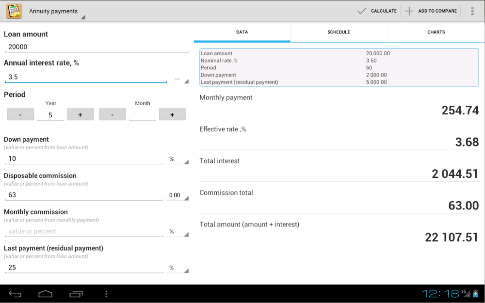 Simple Loan Calculator Screenshot4