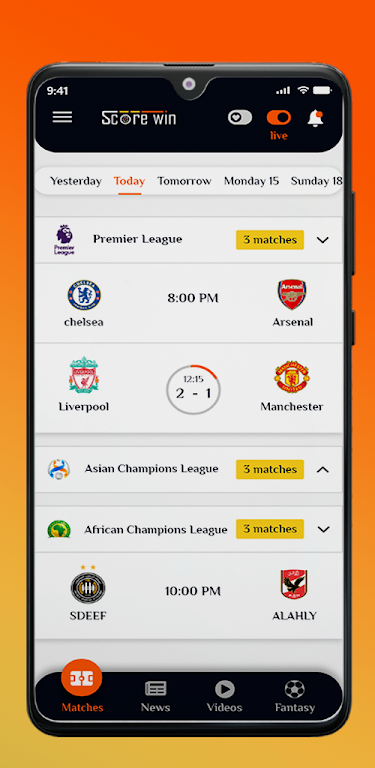 score win مباريات اليوم مباشر Screenshot1