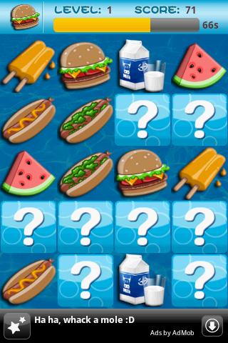 Memory Game For Kids-Fast Food Screenshot2