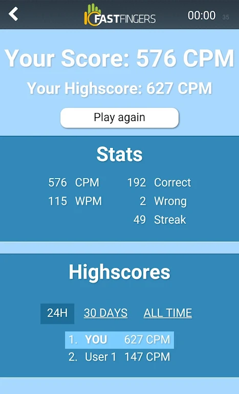 10FastFingers Typing App Screenshot3
