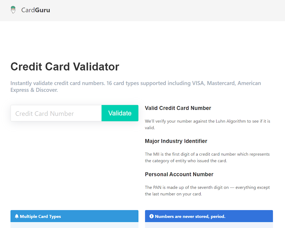 Credit Card Validator - CardGu Screenshot1