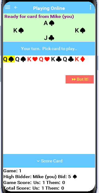 Play Bid Euchre Screenshot2