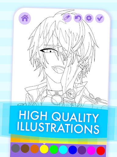 Kawaii Anime Boys Coloring Book Screenshot3