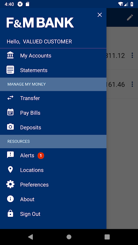 F&M Bank - EZ Banking Screenshot1