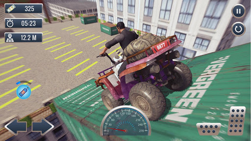 ATV Bike Rooftop City Stunt Ramp Screenshot2