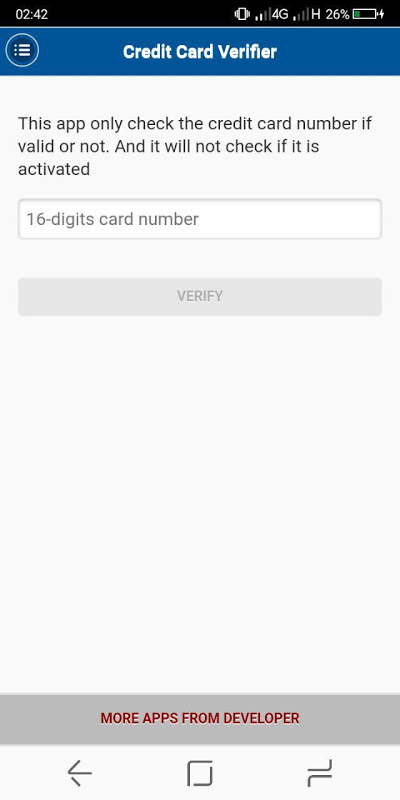 Credit Card Verifier Screenshot3