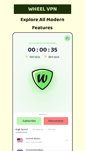 WheelVPN: Private & Secure VPN Screenshot1