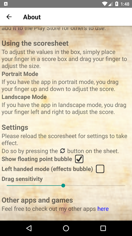 Scoresheet for Harald Screenshot3