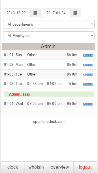 OpenTimeClock Screenshot3