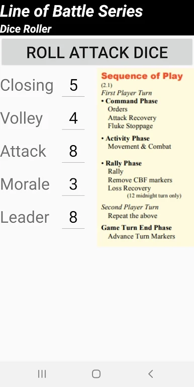 Line of Battle Dice Roller Screenshot2