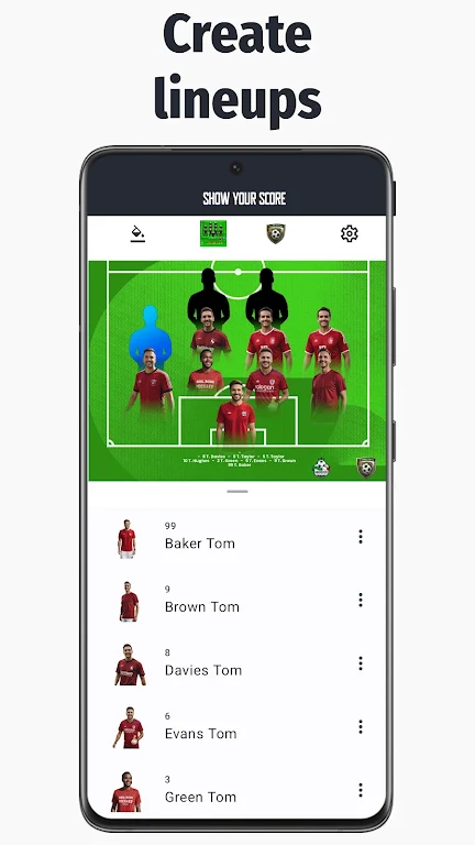 Lineup Builder Show Your Score Screenshot1