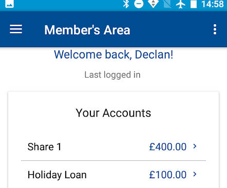 NHS Credit Union Mobile Screenshot2