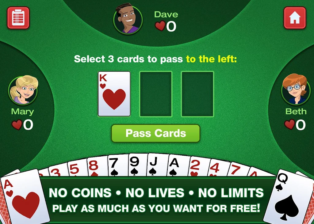 Simply Hearts - Classic Card Game Screenshot1