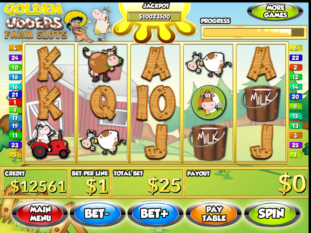 Golden Udders Farm Free Vegas Slots Machine Screenshot1