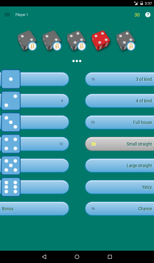 Yatzy - dice game - multi-play Screenshot1