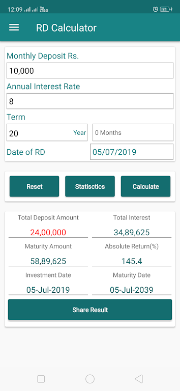 EMI Calculator for Bank loan, Screenshot4