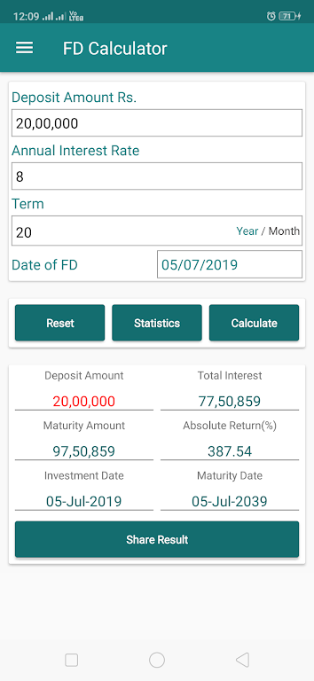 EMI Calculator for Bank loan, Screenshot3