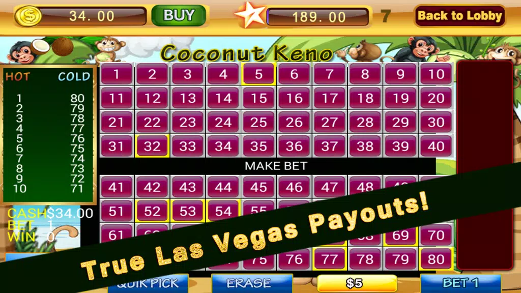 Lucky Keno Game–with Free Bonus Games Vegas Casino Screenshot2