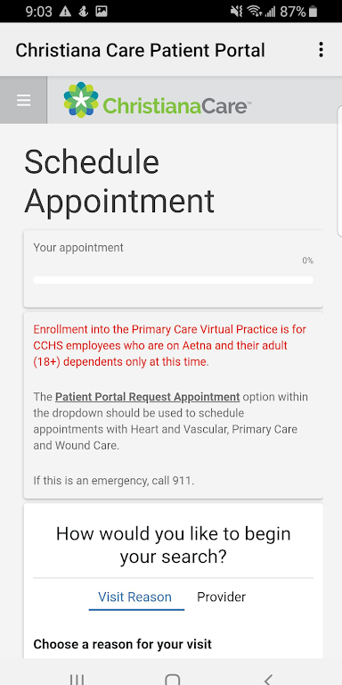 Christiana Care Patient Portal Screenshot4