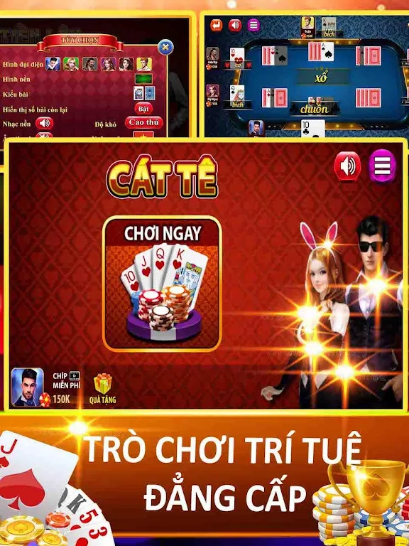 Đánh bài cát tê Offline - Cát tê - Sắt tê - Cat te Screenshot2