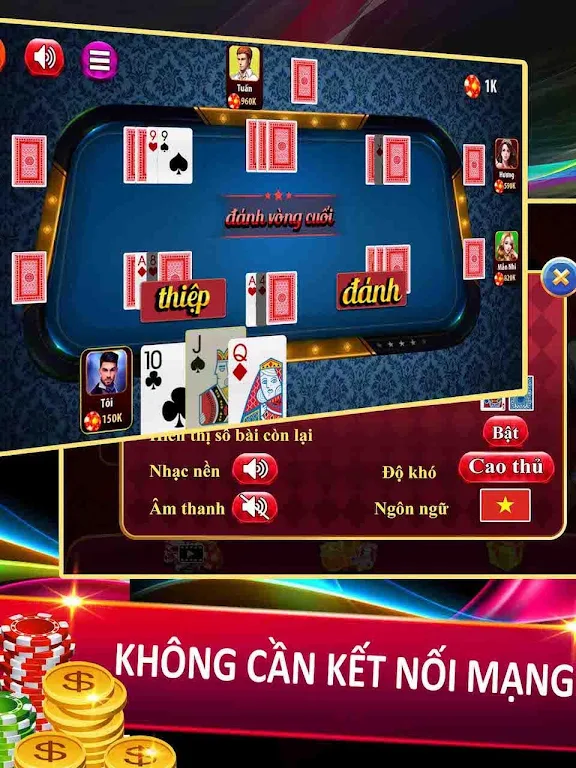 Đánh bài cát tê Offline - Cát tê - Sắt tê - Cat te Screenshot4