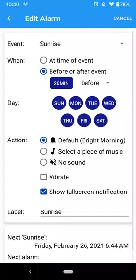 Sun Alarm Screenshot2