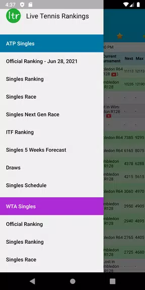 Live Tennis Rankings / LTR Screenshot1