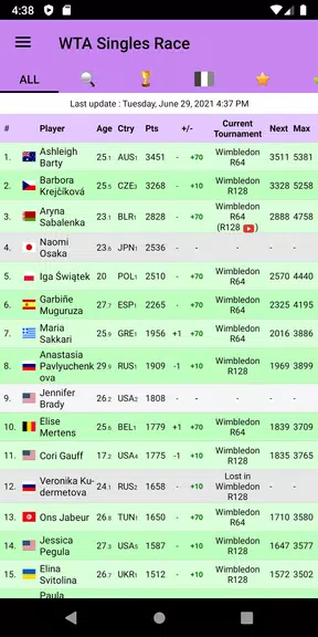 Live Tennis Rankings / LTR Screenshot3