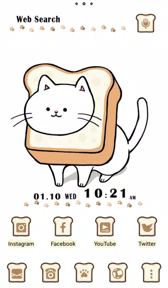 Cute Wallpaper Bread Cat Theme Screenshot1