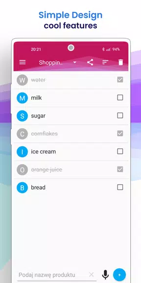 Simple shopping list Screenshot2