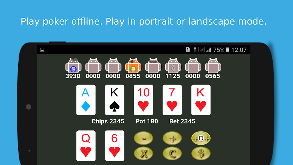 Poker Droidz - Offline Texas Holdem Screenshot1