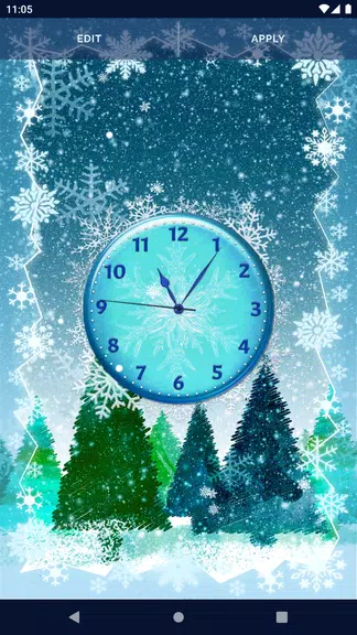 Frozen Winter Analog Clock Screenshot2