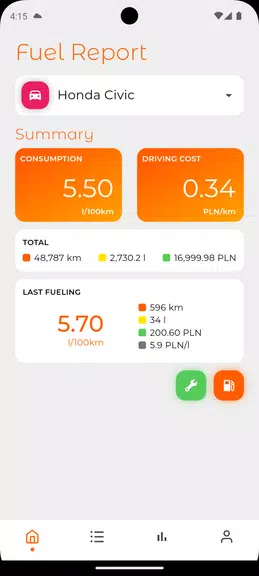 Fuel Log - Mileage And Service Screenshot1