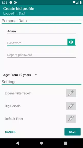 JusProg parental control app Screenshot3