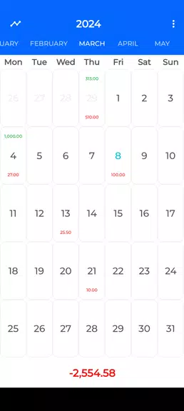 Money Calendar Screenshot1