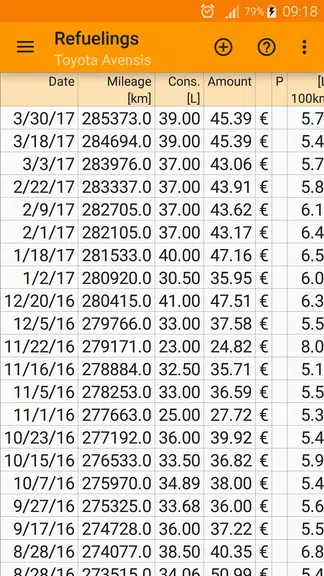 Refueling database Screenshot1