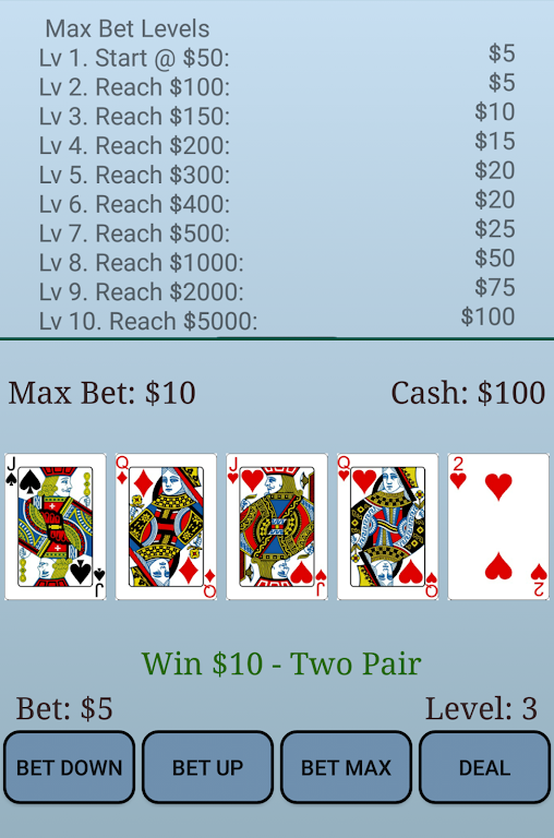 Jacks or Better - Big Slick Poker Screenshot1