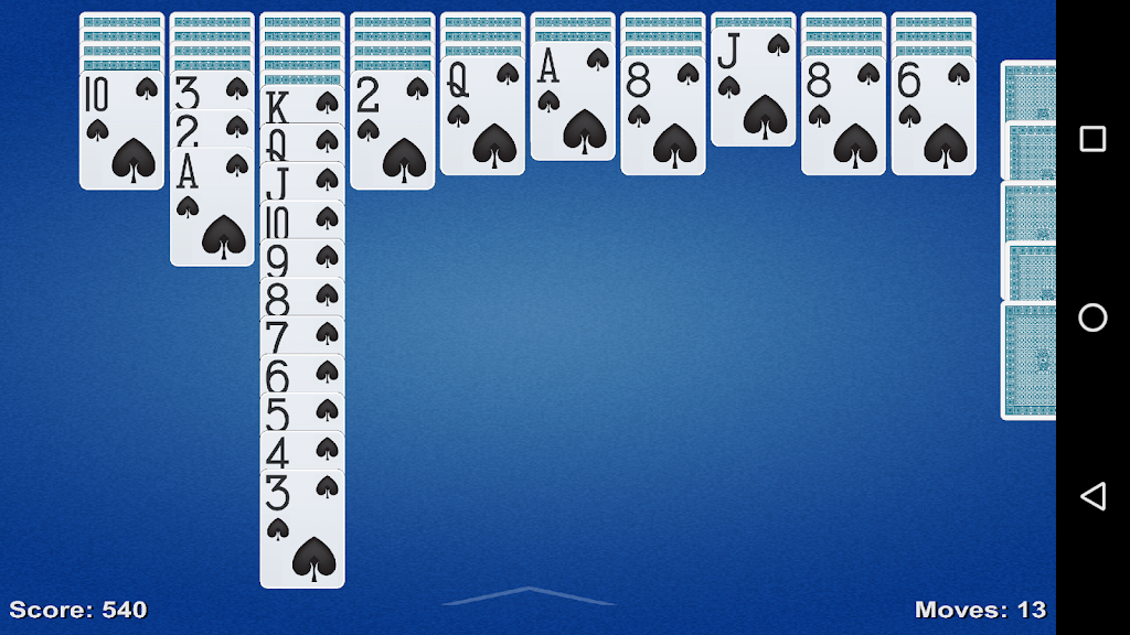 Spider Solitaire Game Screenshot2